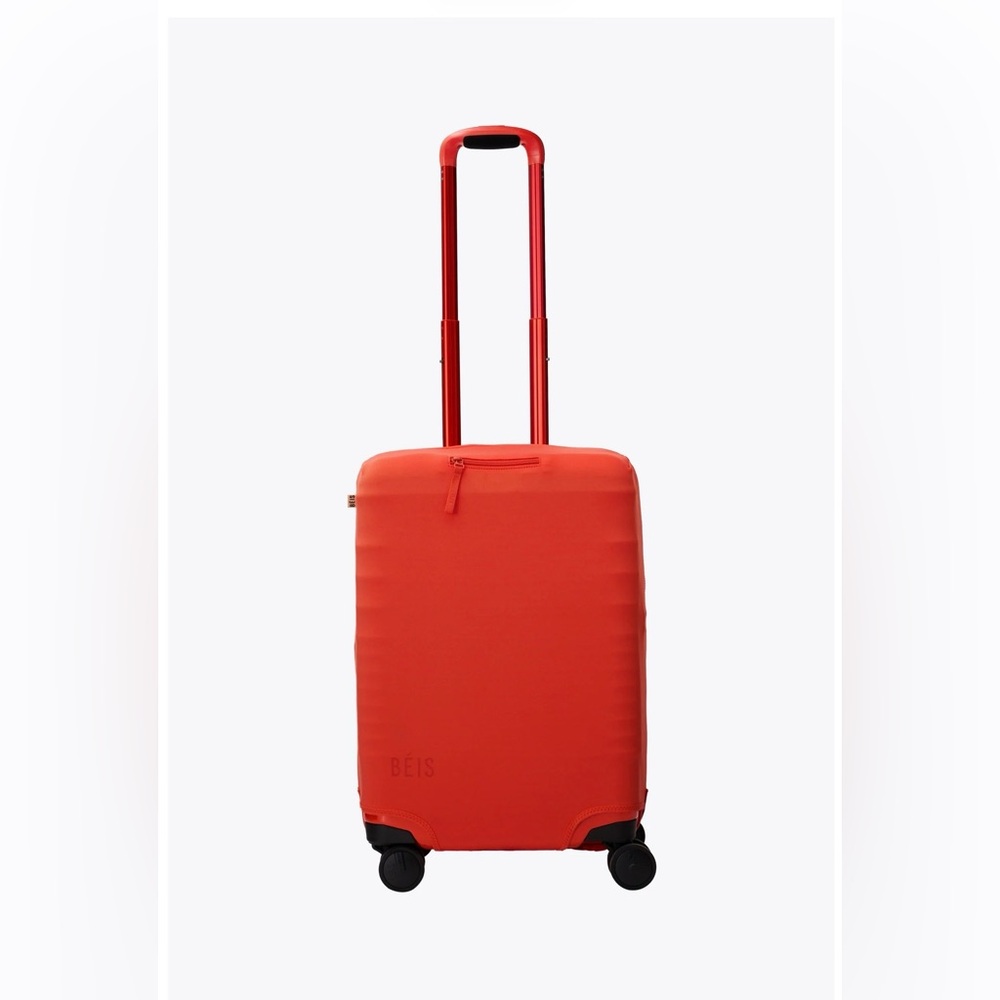 LIMITED EDITION Béis Carry-on Roller in Glossy Flame with luggage cover - Picture 5 of 7